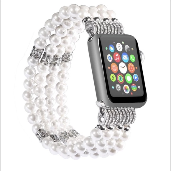 Faux Pearl Bracelet Band for Apple Watch - Picture 2 of 7